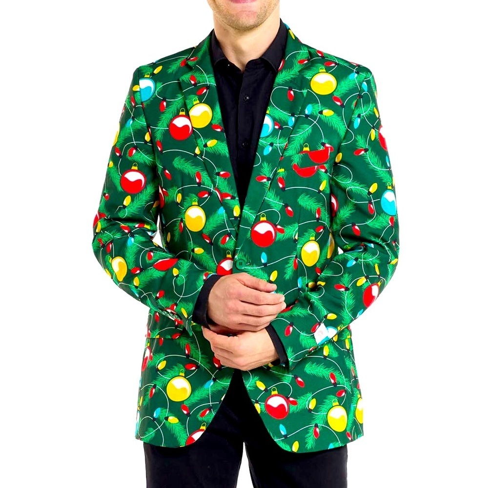 NWOT OppoSuits Christmas Tree with Lights Men's Blazer Suit Jacket  Size Large